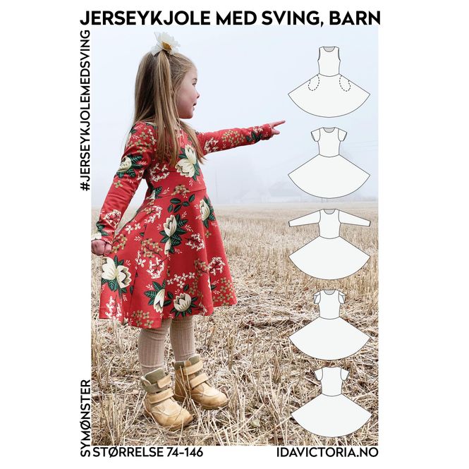 Hovedbilde Ida Victoria, Jerseykjole med sving til barn