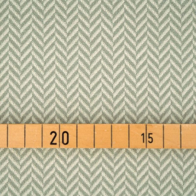 Økologisk bomullsjacquard, herringbone silver green