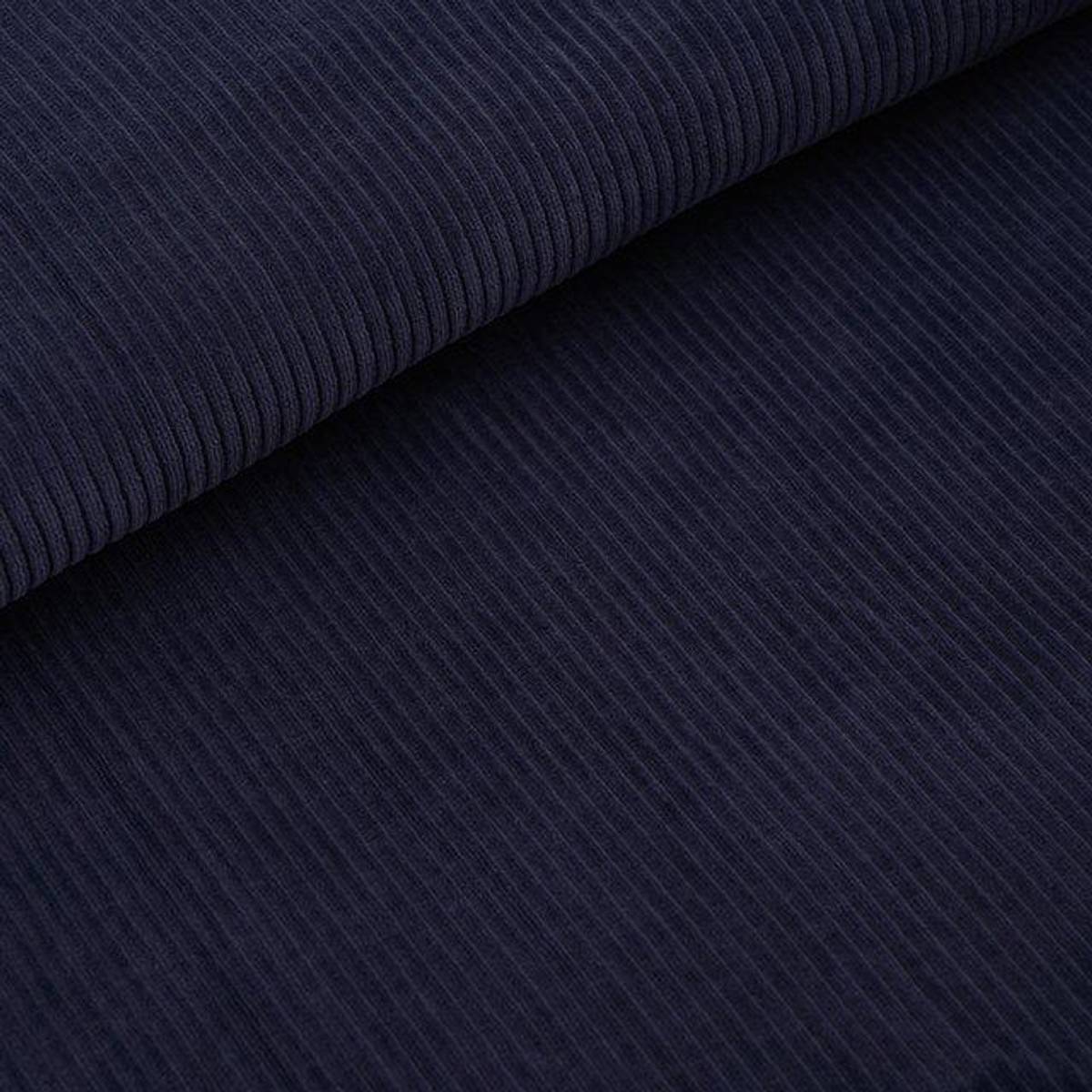 Økologisk myk cordfløyel, china blue