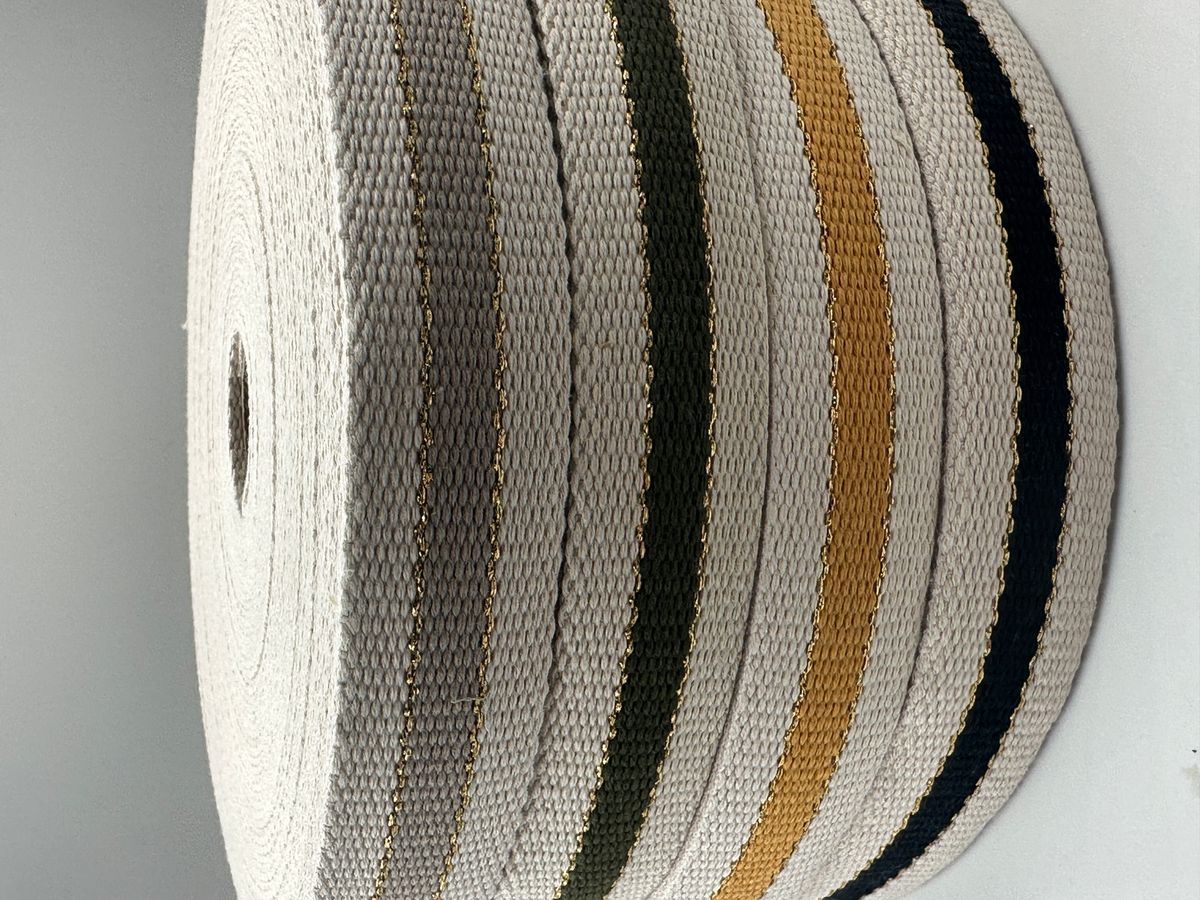 Bånd med glitter, grå