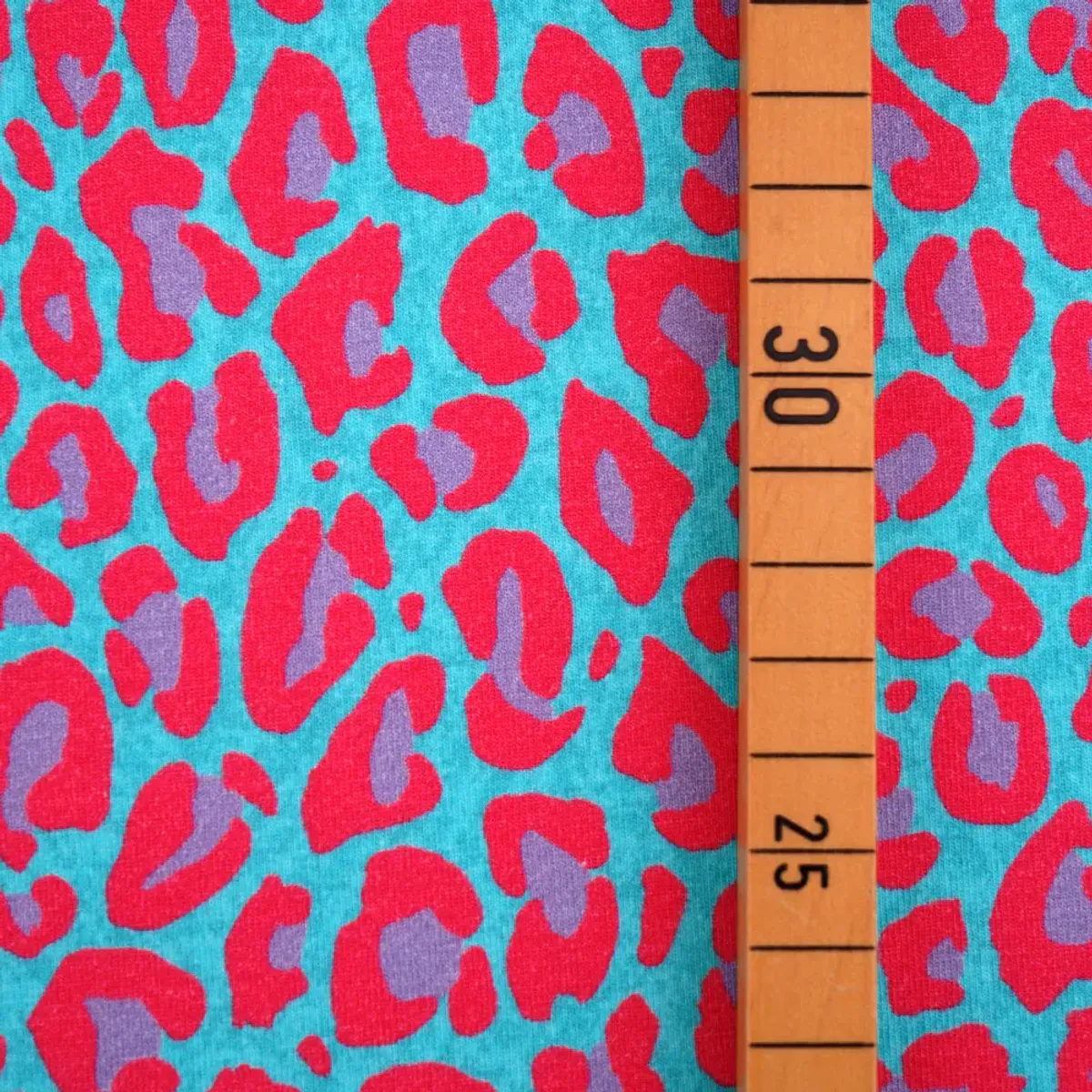 Økologisk bomulljersey, leo mint/rosa